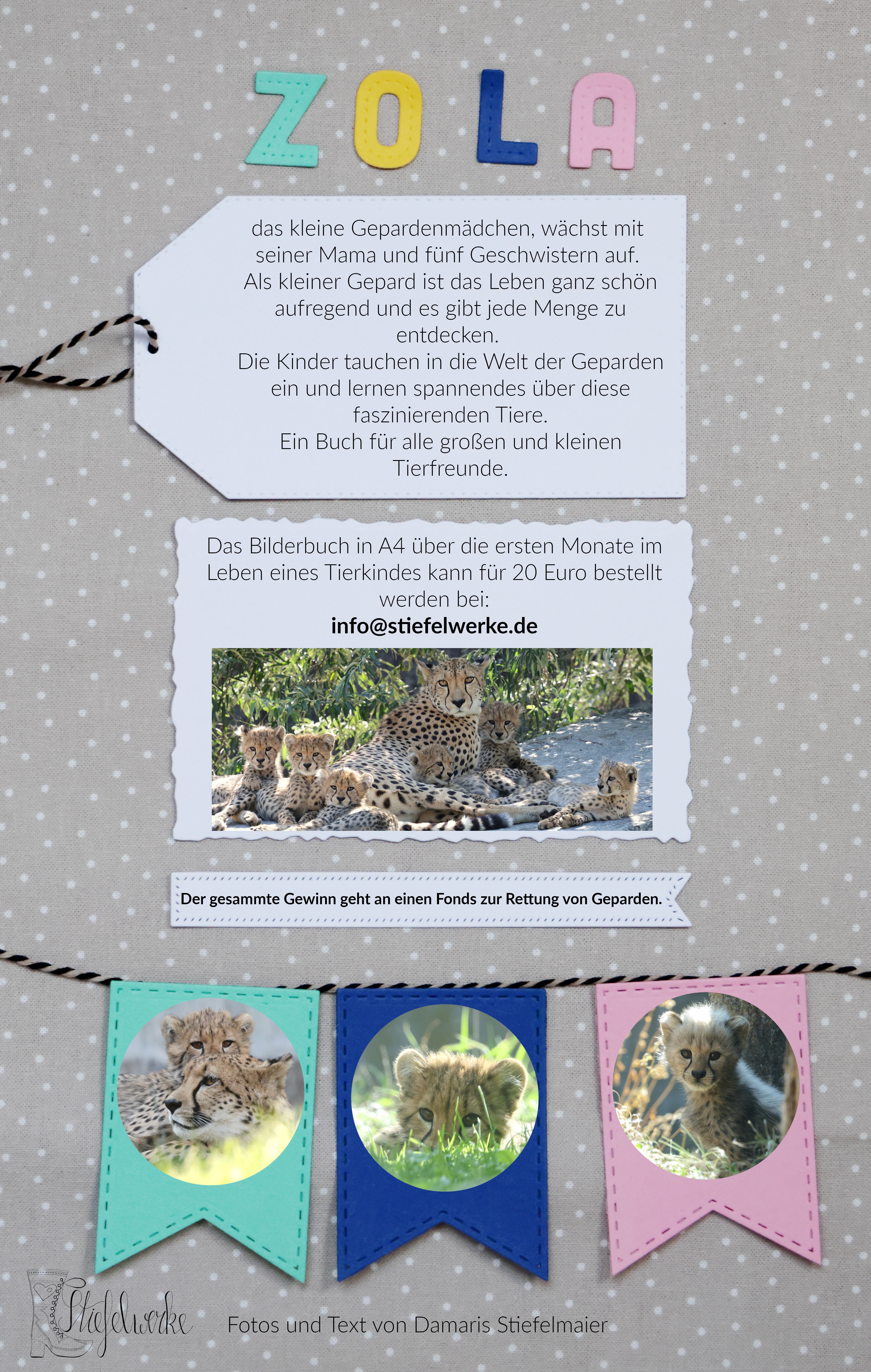 Zola das kleine Gepardenm&auml;dchen w&auml;chst mit seiner Mama und f&uuml;nf Geschwistern auf. Als kleiner Gepard ist das Leben ganz sch&ouml;n aufregend und es gibt jede Menge zu entdecken.